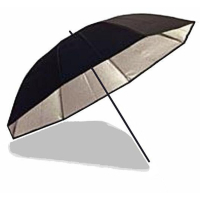 Calumet 109cm Kompaktschirm schwarz mit silber Bespannung